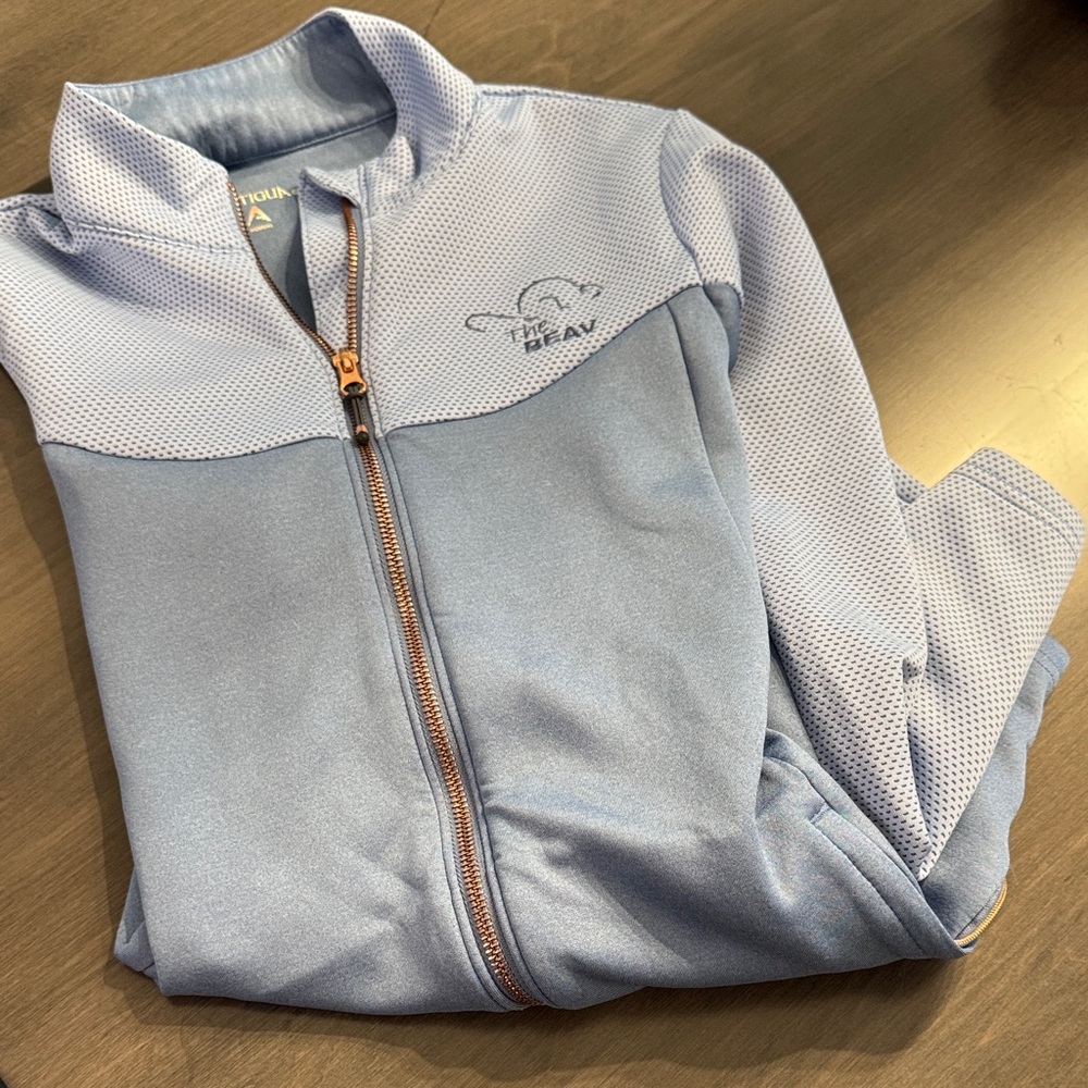 Antigua Heathered Blue Women's Full Zip